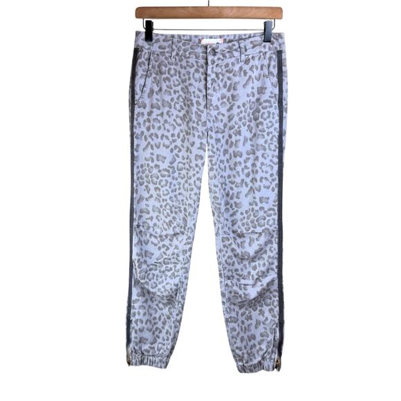 Sundry Pants - Sundry 24 Gray Leopard Print Seam Stripe Zipper Crop Ankle Twill Pants Pockets